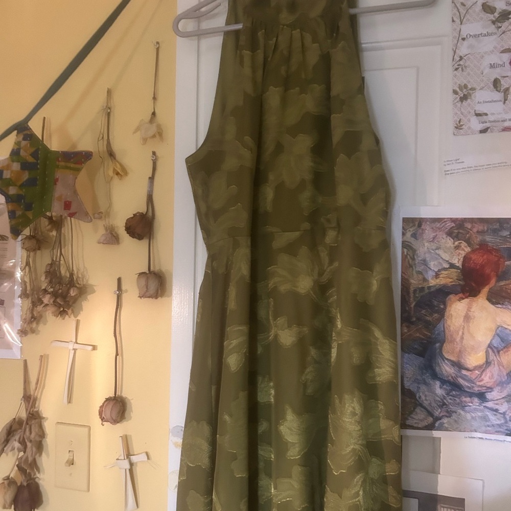 Floral Olive Green Dress